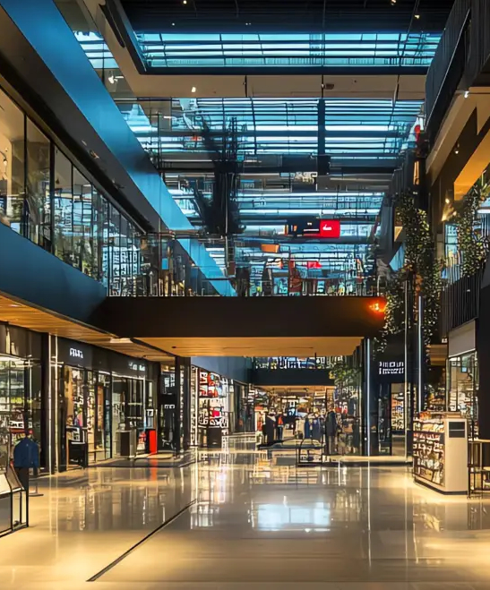 Luxury shopping mall atrium